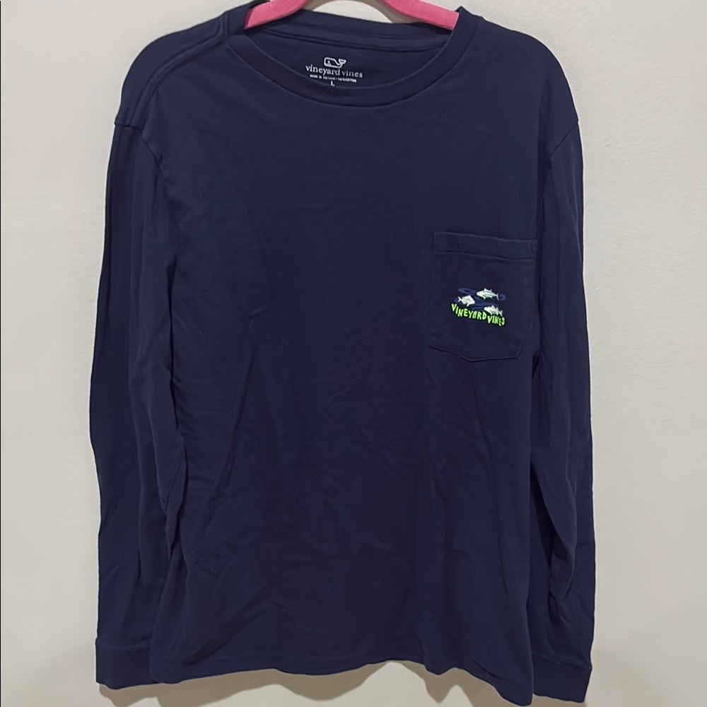 Vineyard Vines Blue Long Sleeve Tee Classic Comfort